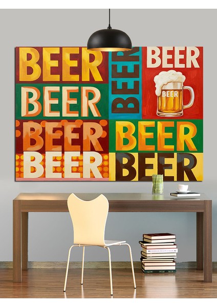 "bira" Kelimesi Afişi Dekoratif Kanvas - Mdf Ahşap Tablo modelleri