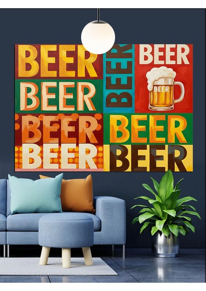 "bira" Kelimesi Afişi Dekoratif Kanvas - Mdf Ahşap Tablo fırsatları