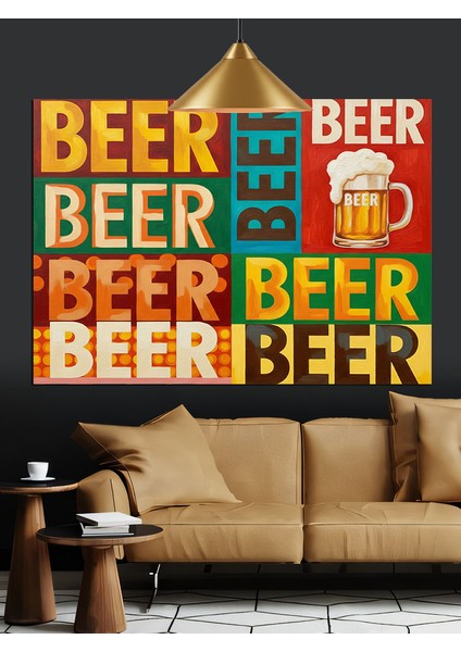 "bira" Kelimesi Afişi Dekoratif Kanvas - Mdf Ahşap Tablo indirimleri