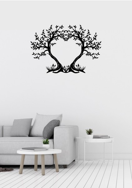 Kalpli Hayat Ağacı Figürlü Dekoratif Metal Duvar Süsü