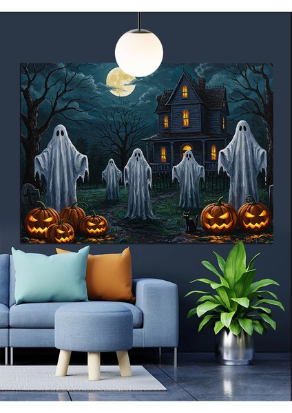 Cadılar Bayramı Perili Köşk Dekoratif Kanvas - Mdf Ahşap Tablo modelleri