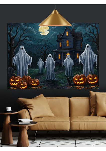 Cadılar Bayramı Perili Köşk Dekoratif Kanvas - Mdf Ahşap Tablo fırsatları