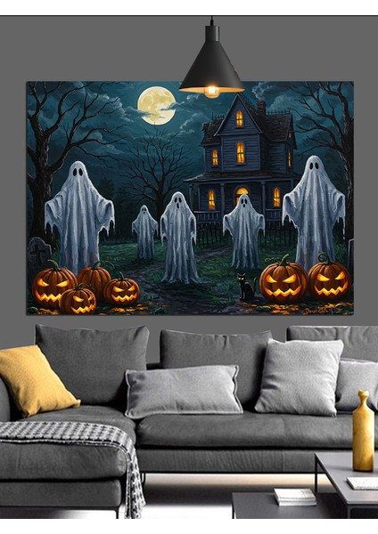 Cadılar Bayramı Perili Köşk Dekoratif Kanvas - Mdf Ahşap Tablo indirimleri