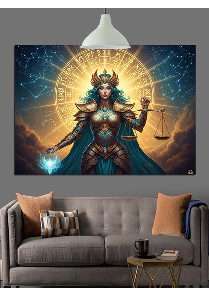 Adalet Tanrıçası, Burçlar ve Terazi Dekoratif Kanvas - Mdf Ahşap Tablo fiyatları