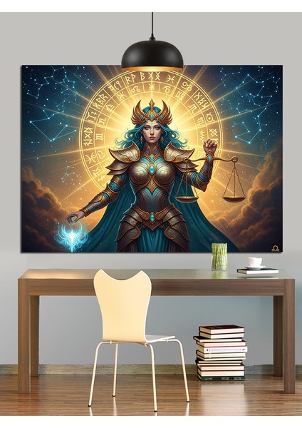 Adalet Tanrıçası, Burçlar ve Terazi Dekoratif Kanvas - Mdf Ahşap Tablo modelleri