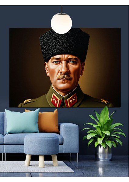 Asker Üniformalı Atatürk Dekoratif Kanvas - Mdf Ahşap Tablo fiyatları