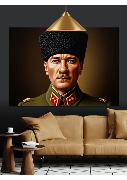 Asker Üniformalı Atatürk Dekoratif Kanvas - Mdf Ahşap Tablo modelleri