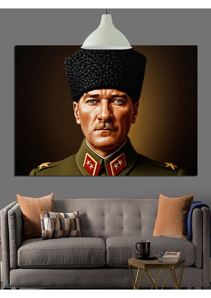 Asker Üniformalı Atatürk Dekoratif Kanvas - Mdf Ahşap Tablo indirimleri