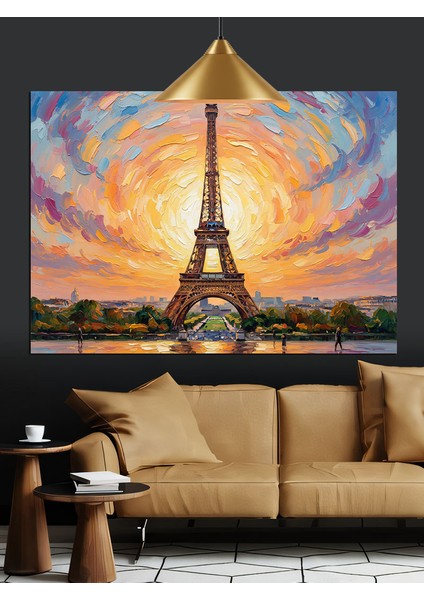 Eyfel Kulesi Gün Batımı Sanat Dekoratif Kanvas - Mdf Ahşap Tablo modelleri