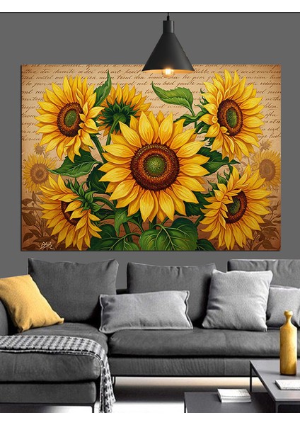 Parlak Sarı Ayçiçeği Detay Dekoratif Kanvas - Mdf Ahşap Tablo modelleri