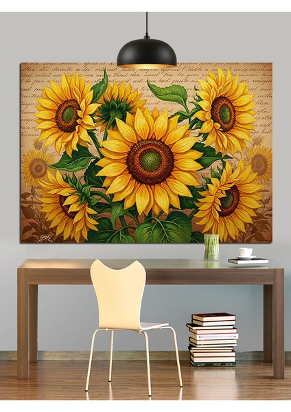 Parlak Sarı Ayçiçeği Detay Dekoratif Kanvas - Mdf Ahşap Tablo indirimleri