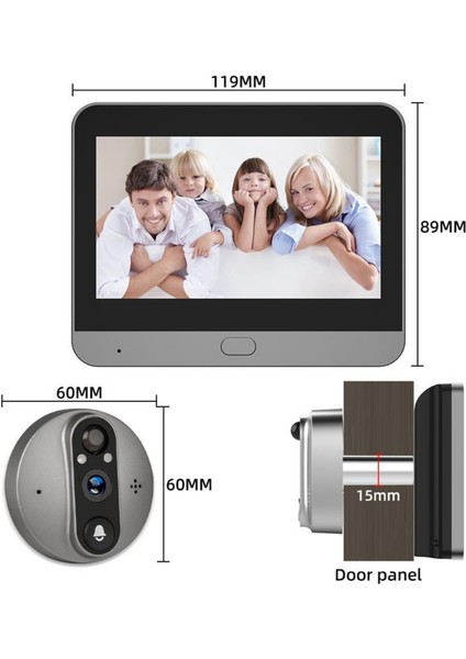 Akıllı Kapı Zili | Wifi, Kameralı, Uzaktan Kontrolü, Gece Görüşü, Hareket Sensörü | Kapı Merceği, Kapı Görüntüleyici, Kapı Merceği| 130° Görüş Açıso