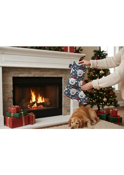 Yılbaşı Çorabı, Yeni Yıl Çorabı, Çam Ağacı Çorabı, Şömine Çorabı