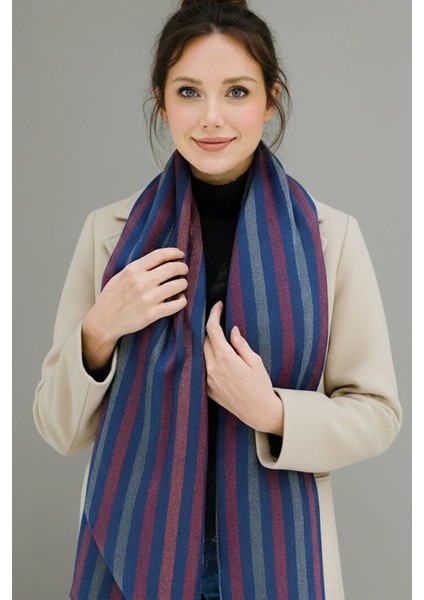 Karışık Renk Çizgili Atkı