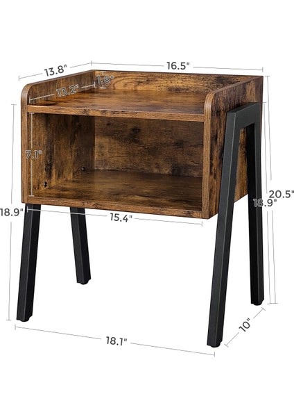 Vasagle Komodin - Yan Sehpa Rustik Ahşap Görünüm fiyatları