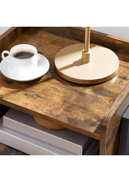 Vasagle Komodin - Yan Sehpa Rustik Ahşap Görünüm fırsatları