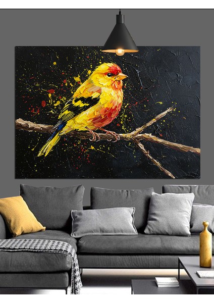 Parlak Sarı Kanarya Kuşu Dekoratif Kanvas - Mdf Ahşap Tablo modelleri