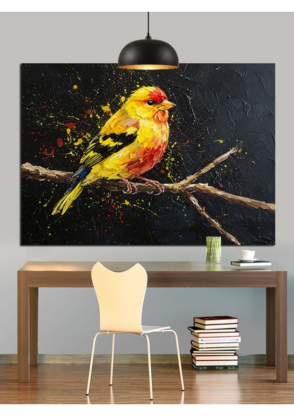 Parlak Sarı Kanarya Kuşu Dekoratif Kanvas - Mdf Ahşap Tablo indirimleri