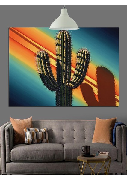 Turuncu Kaktüs Detayı Dekoratif Kanvas - Mdf Ahşap Tablo