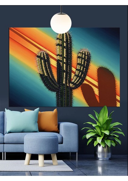 Turuncu Kaktüs Detayı Dekoratif Kanvas - Mdf Ahşap Tablo modelleri