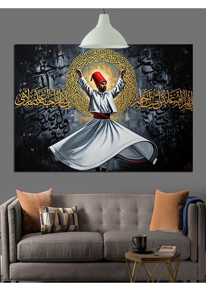 Mevlevi Semahı Dekoratif Kanvas - Mdf Ahşap Tablo