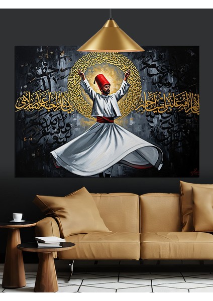 Mevlevi Semahı Dekoratif Kanvas - Mdf Ahşap Tablo fırsatları