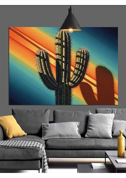 Turuncu Kaktüs Detayı Dekoratif Kanvas - Mdf Ahşap Tablo indirimleri