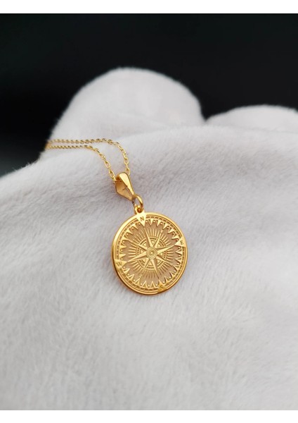 925 Ayar Gümüş Pusula Kolye