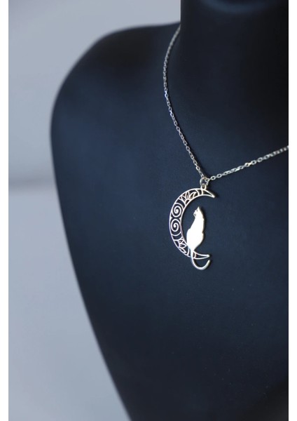 925 Ayar Gümüş Ay Kedi Kolye fiyatları