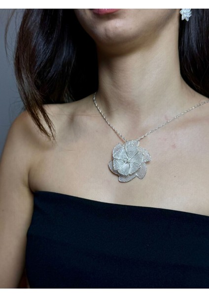 Kolye ve Broş Model Telkari Gümüş