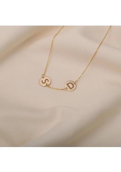 925 Ayar Gümüş Harfli Çift Kolyesi modelleri