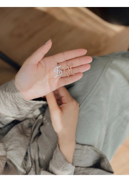 925 Ayar Gümüş Harfli Kolye