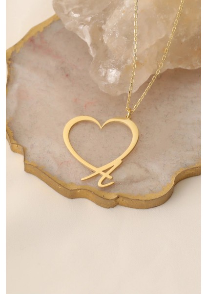 925 Ayar Gümüş Kişiye Özel Kalpli Harf Kolye fırsatları