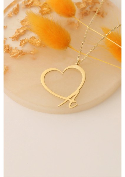 925 Ayar Gümüş Kişiye Özel Kalpli Harf Kolye indirimleri