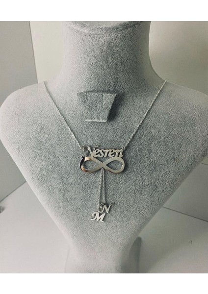 925 Ayar Gümüş Isimli Harfli Sonsuzluk Kolye
