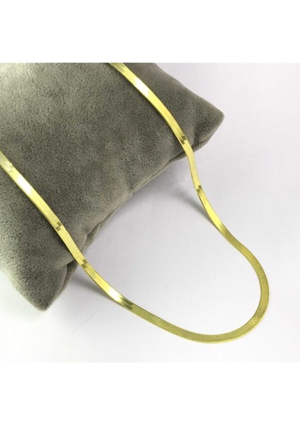 Kadın 925 Ayar Gümüş Italyan Yassı Ezme Zincir