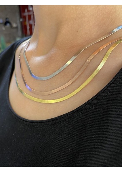 Kadın 925 Ayar Gümüş Italyan Yassı Ezme Zincir fiyatları