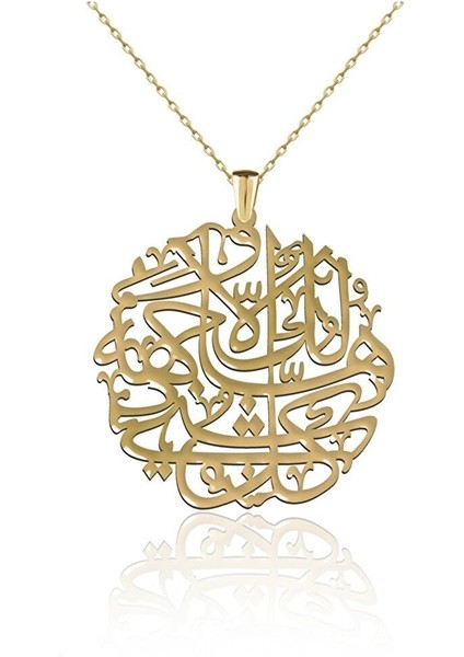 Kadın 925 Ayar Gümüş Altın Kaplama Nazar Duası Kolye