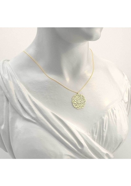 Kadın 925 Ayar Gümüş Altın Kaplama Nazar Duası Kolye fiyatları