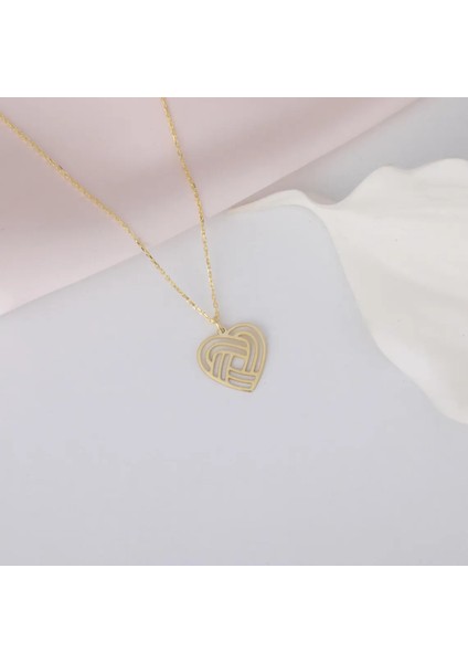 925 Ayar Gümüş Altın Kaplama Kalp Model Kolye modelleri