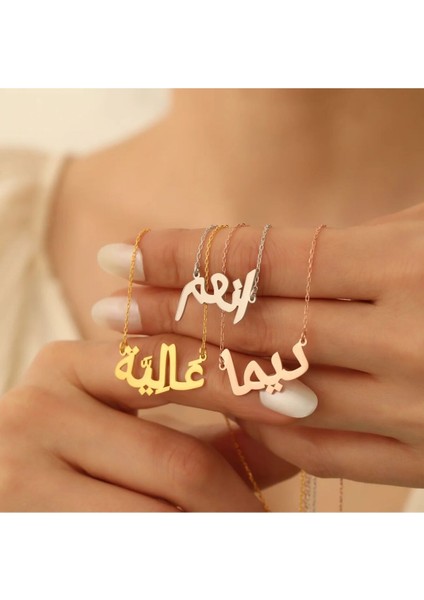 925 Ayar Gümüş Arapça Isimli Gümüş Kolye modelleri