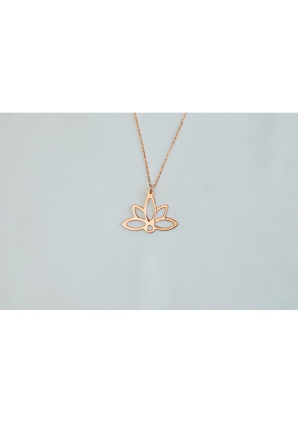 Kadın 925 Ayar Gümüş Rose Sonsuz Yaşamın Simgesi Lotus Çiçeği Kolye fırsatları