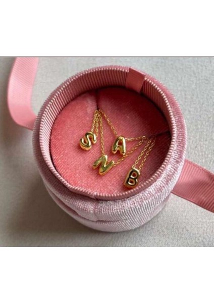 925 Ayar Gümüş Balon Model Minimal Harf Kolye