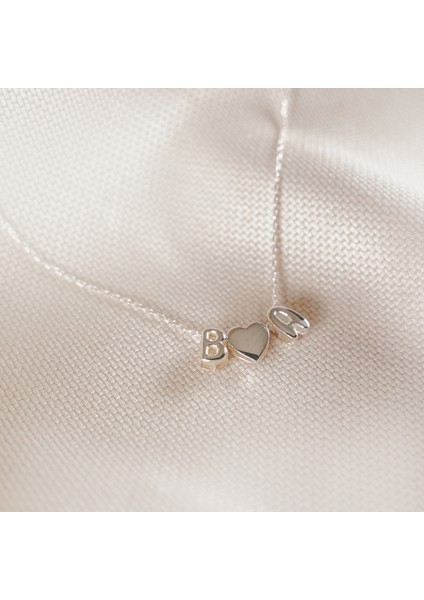 925 Ayar Gümüş Balon Model Minimal 2 Harfli Kalpli Sevgili Kolyesi indirimleri