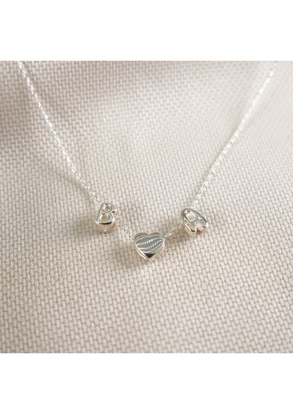 925 Ayar Gümüş Balon Model Minimal 2 Harfli Kalpli Sevgili Kolyesi