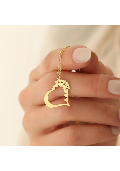 925 Ayar Gümüş Kalp Çemberi Kolye Gümüş