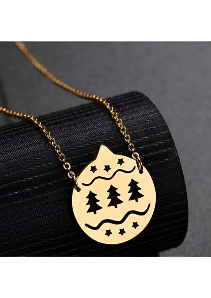 925 Ayar Gümüş Rodyumlu Yılbaşı Model Kolye