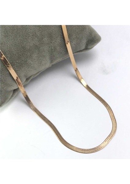 Kadın 925 Ayar Gümüş Italyan Yassı Ezme Zincir