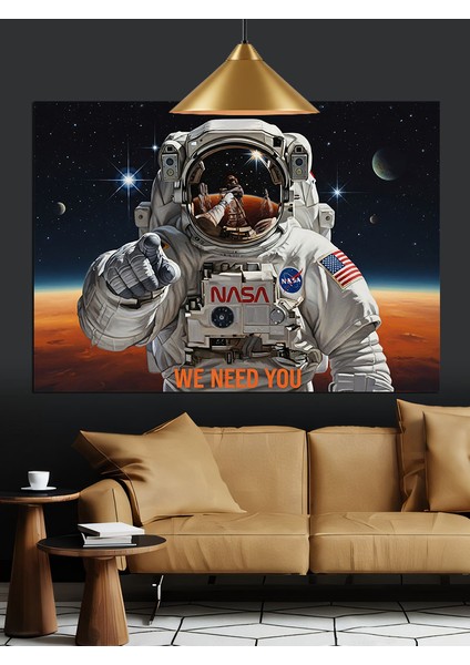 Astronot Uzay Keşfi Giysisi Dekoratif Kanvas - Mdf Ahşap Tablo fiyatları
