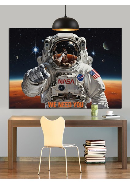 Astronot Uzay Keşfi Giysisi Dekoratif Kanvas - Mdf Ahşap Tablo indirimleri